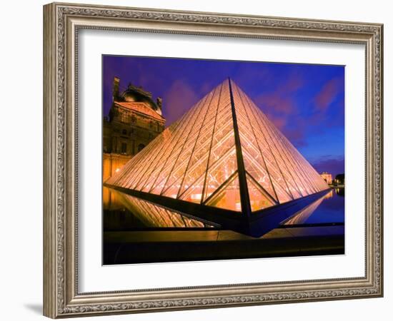 The Louvre Museum at Twilight, Paris, France-Jim Zuckerman-Framed Photographic Print