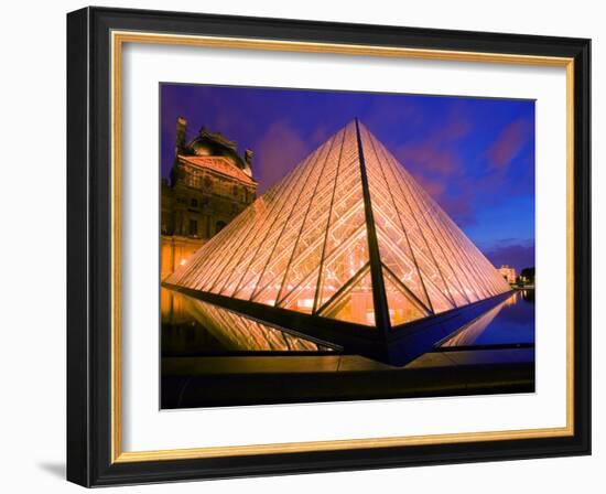 The Louvre Museum at Twilight, Paris, France-Jim Zuckerman-Framed Photographic Print