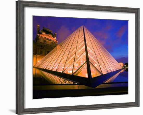 The Louvre Museum at Twilight, Paris, France-Jim Zuckerman-Framed Photographic Print