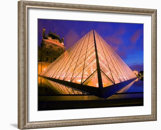 The Louvre Museum at Twilight, Paris, France-Jim Zuckerman-Framed Photographic Print