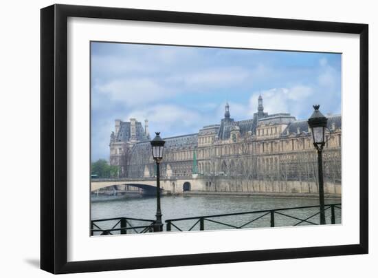 The Louvre Palace And Seine River-Cora Niele-Framed Giclee Print