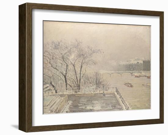 The Louvre under Snow, 1902-Camille Pissarro-Framed Giclee Print