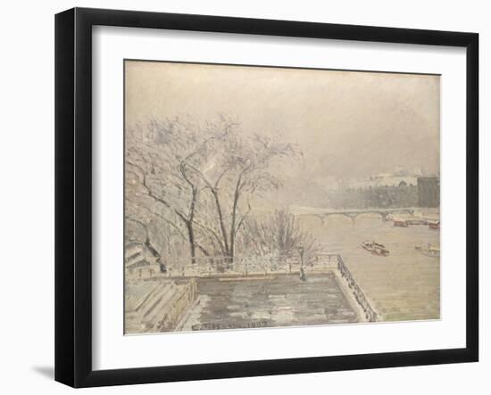 The Louvre under Snow, 1902-Camille Pissarro-Framed Giclee Print