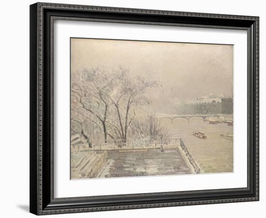 The Louvre under Snow, 1902-Camille Pissarro-Framed Giclee Print