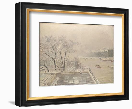 The Louvre under Snow, 1902-Camille Pissarro-Framed Giclee Print