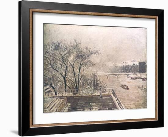 The Louvre under Snow, 1902-Camille Pissarro-Framed Giclee Print