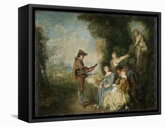 The Love Lesson, 1716-1717-Jean Antoine Watteau-Framed Premier Image Canvas