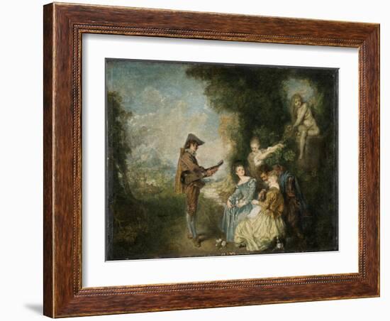 The Love Lesson, 1716-1717-Jean Antoine Watteau-Framed Giclee Print