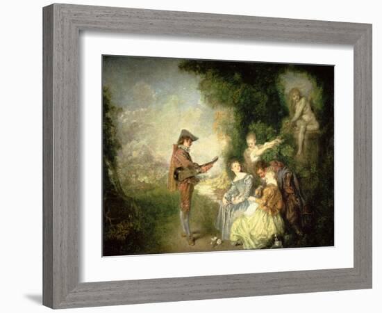 The Love Lesson-Jean Antoine Watteau-Framed Giclee Print