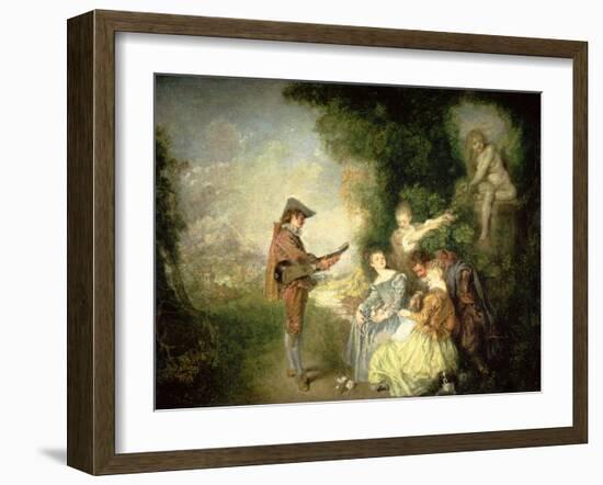 The Love Lesson-Jean Antoine Watteau-Framed Giclee Print