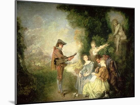 The Love Lesson-Jean Antoine Watteau-Mounted Giclee Print