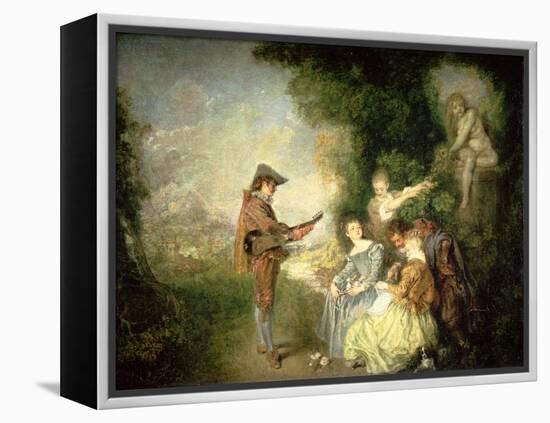 The Love Lesson-Jean Antoine Watteau-Framed Premier Image Canvas