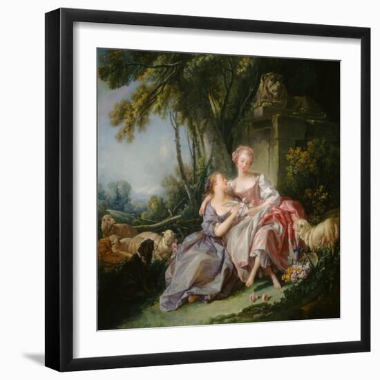 The Love Letter, 1750 (Oil on Canvas)-Francois Boucher-Framed Giclee Print