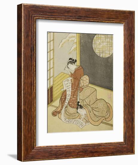 The Love Letter, 1765-Suzuki Harunobu-Framed Giclee Print