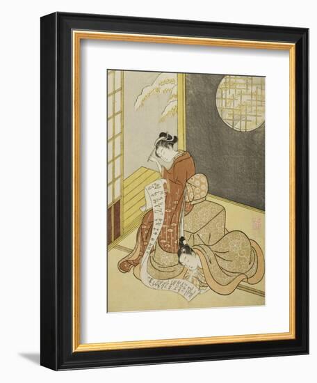 The Love Letter, 1765-Suzuki Harunobu-Framed Giclee Print