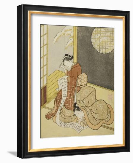 The Love Letter, 1765-Suzuki Harunobu-Framed Giclee Print