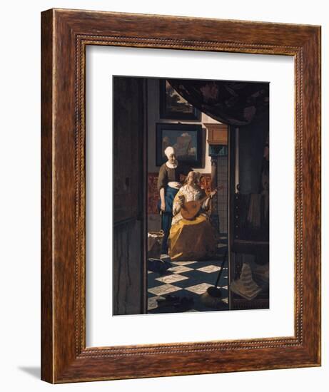 The Love Letter, about 1670-Johannes Vermeer-Framed Giclee Print