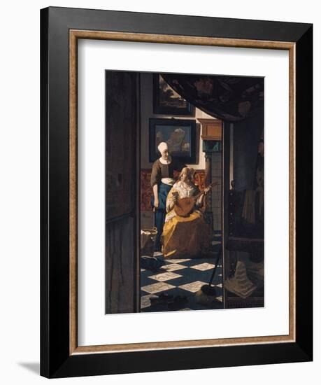 The Love Letter, about 1670-Johannes Vermeer-Framed Giclee Print