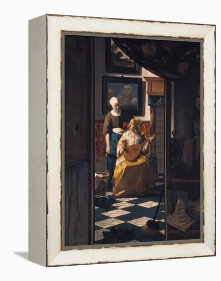 The Love Letter, about 1670-Johannes Vermeer-Framed Premier Image Canvas