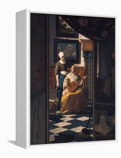 The Love Letter, about 1670-Johannes Vermeer-Framed Premier Image Canvas