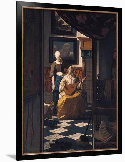 The Love Letter, about 1670-Johannes Vermeer-Framed Premium Giclee Print