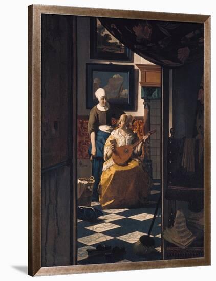 The Love Letter, about 1670-Johannes Vermeer-Framed Premium Giclee Print