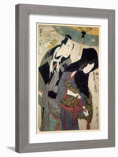 The Lovers, Chubei and Umegawa, Late 18th-Early 19th Century-Kitagawa Utamaro-Framed Giclee Print