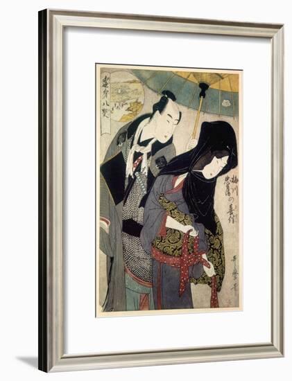 The Lovers, Chubei and Umegawa, Late 18th-Early 19th Century-Kitagawa Utamaro-Framed Giclee Print