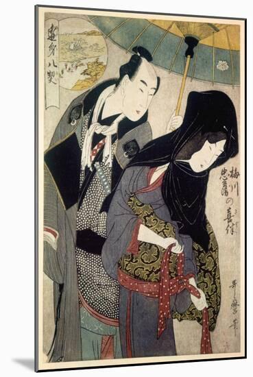 The Lovers, Chubei and Umegawa, Late 18th-Early 19th Century-Kitagawa Utamaro-Mounted Giclee Print