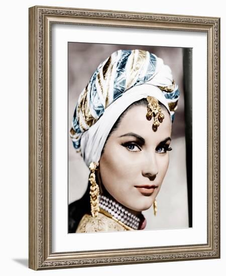 THE LOVES OF OMAR KHAYYAM, (aka OMAR KHAYYAM), Debra Paget, 1957-null-Framed Photo