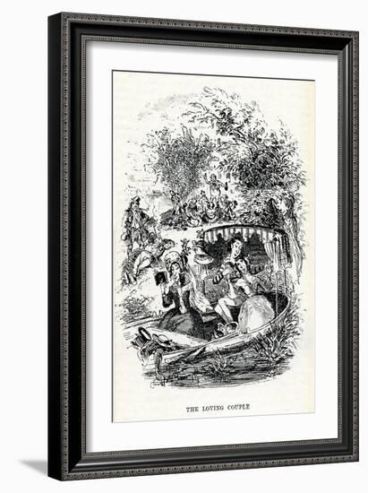 The Loving Couple Being Chaperoned-George Cruikshank-Framed Art Print