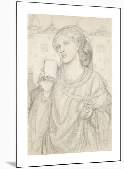 The Loving Cup - Compositional Study-Dante Gabriel Rossetti-Mounted Premium Giclee Print