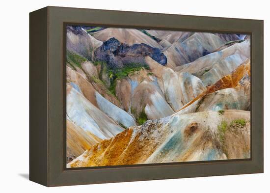 The Lower Lava Drainages In The Rhyolite Hills Of Landmannalaugar National Park In Iceland-Jay Goodrich-Framed Premier Image Canvas