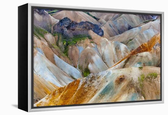 The Lower Lava Drainages In The Rhyolite Hills Of Landmannalaugar National Park In Iceland-Jay Goodrich-Framed Premier Image Canvas