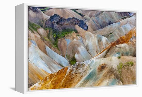 The Lower Lava Drainages In The Rhyolite Hills Of Landmannalaugar National Park In Iceland-Jay Goodrich-Framed Premier Image Canvas