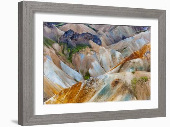 The Lower Lava Drainages In The Rhyolite Hills Of Landmannalaugar National Park In Iceland-Jay Goodrich-Framed Photographic Print