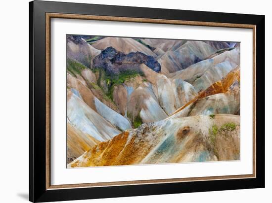 The Lower Lava Drainages In The Rhyolite Hills Of Landmannalaugar National Park In Iceland-Jay Goodrich-Framed Photographic Print