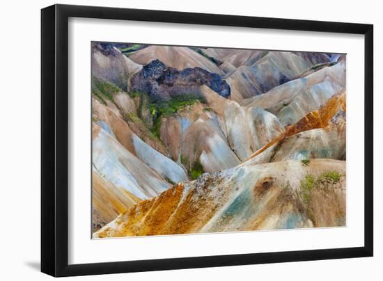 The Lower Lava Drainages In The Rhyolite Hills Of Landmannalaugar National Park In Iceland-Jay Goodrich-Framed Photographic Print