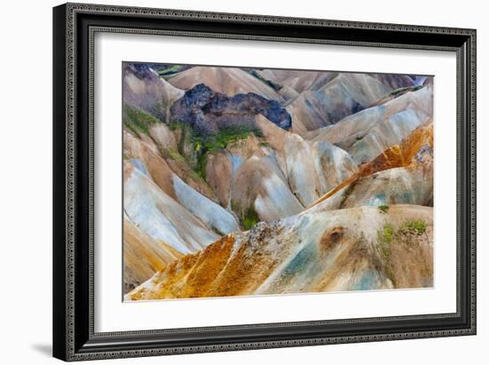 The Lower Lava Drainages In The Rhyolite Hills Of Landmannalaugar National Park In Iceland-Jay Goodrich-Framed Photographic Print