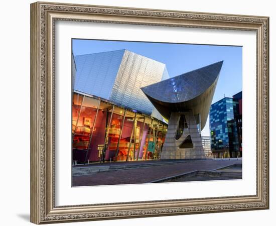 The Lowry Centre Theatre at Dawn, Salford Quays, Manchester, Greater Manchester, England, UK-Chris Hepburn-Framed Photographic Print