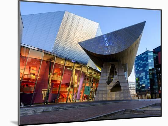 The Lowry Centre Theatre at Dawn, Salford Quays, Manchester, Greater Manchester, England, UK-Chris Hepburn-Mounted Photographic Print