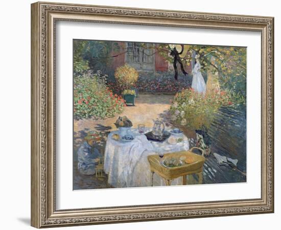 The Luncheon: Monet's Garden at Argenteuil, circa 1873-Claude Monet-Framed Giclee Print