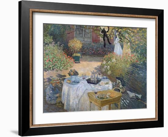 The Luncheon: Monet's Garden at Argenteuil, circa 1873-Claude Monet-Framed Giclee Print