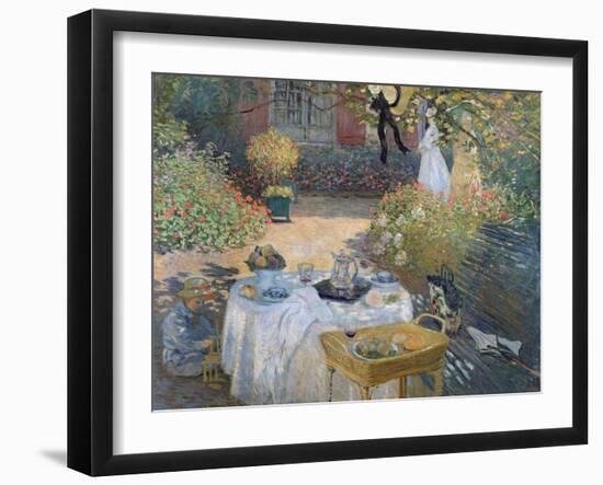 The Luncheon: Monet's Garden at Argenteuil, circa 1873-Claude Monet-Framed Giclee Print