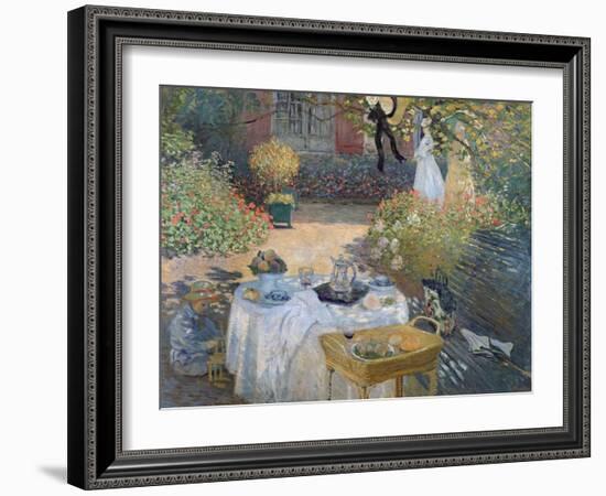 The Luncheon: Monet's Garden at Argenteuil, circa 1873-Claude Monet-Framed Giclee Print