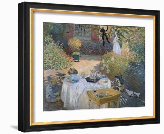 The Luncheon: Monet's Garden at Argenteuil, circa 1873-Claude Monet-Framed Giclee Print