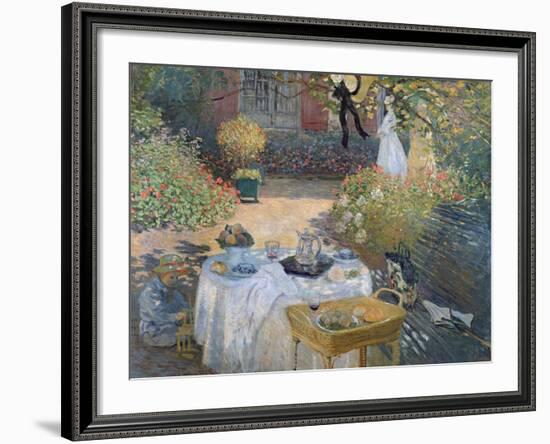 The Luncheon: Monet's Garden at Argenteuil, circa 1873-Claude Monet-Framed Giclee Print