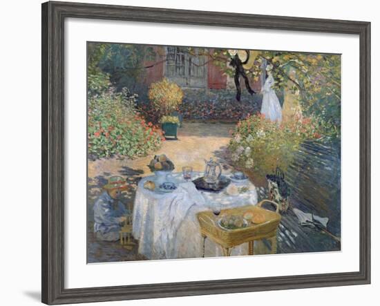 The Luncheon: Monet's Garden at Argenteuil, circa 1873-Claude Monet-Framed Giclee Print