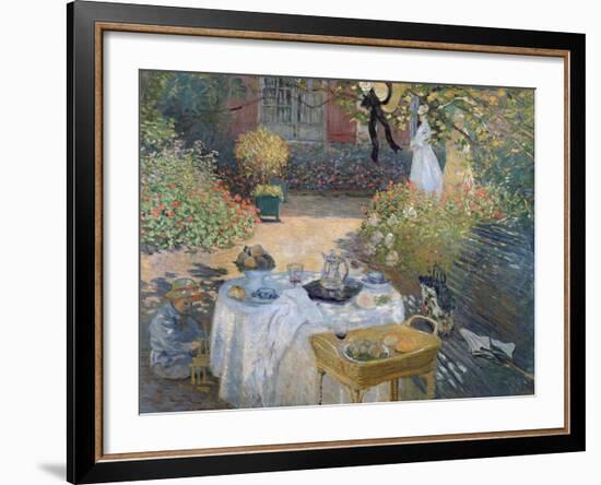 The Luncheon: Monet's Garden at Argenteuil, circa 1873-Claude Monet-Framed Giclee Print