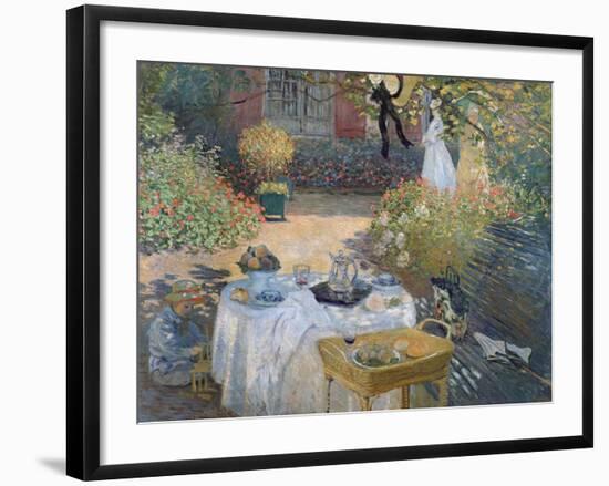 The Luncheon: Monet's Garden at Argenteuil, circa 1873-Claude Monet-Framed Giclee Print